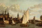Jacobus Vrel Capriccio View of Haarlem oil painting artist